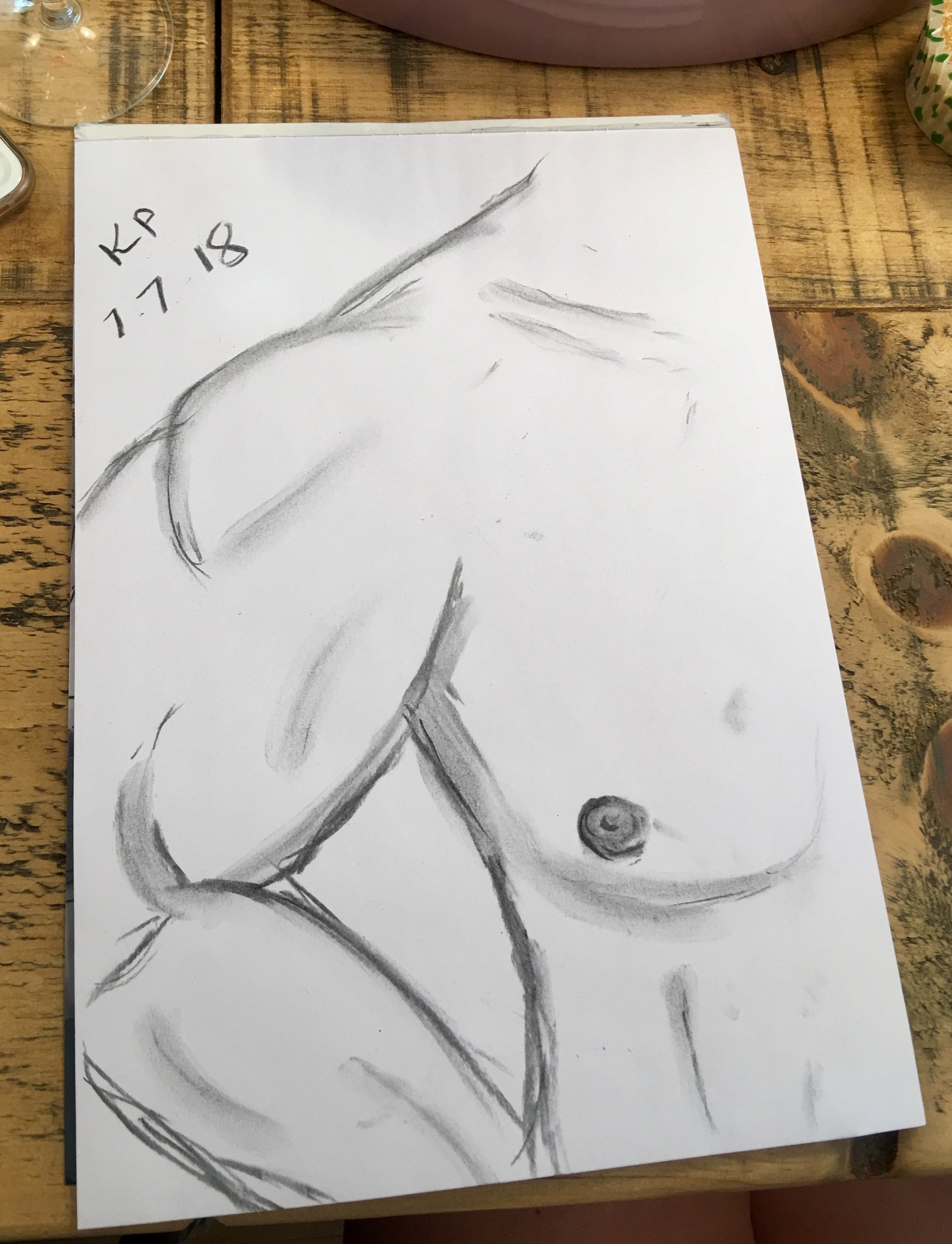 Artistic Charcoal Sketch Close Up